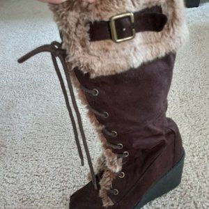 Women's Brown Wedge Boots